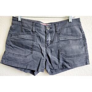 French Star Dark Gray Flat Front Slashed Pockets Shorts 9 Juniors Lightweight